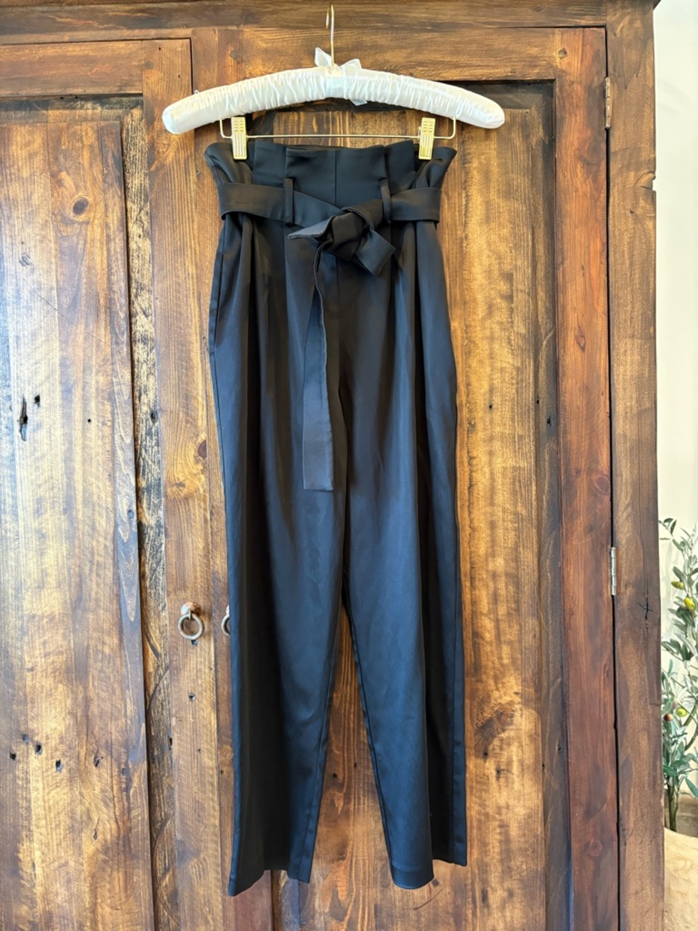 Amanda Uprichard Black High-waisted Tapered Trousers